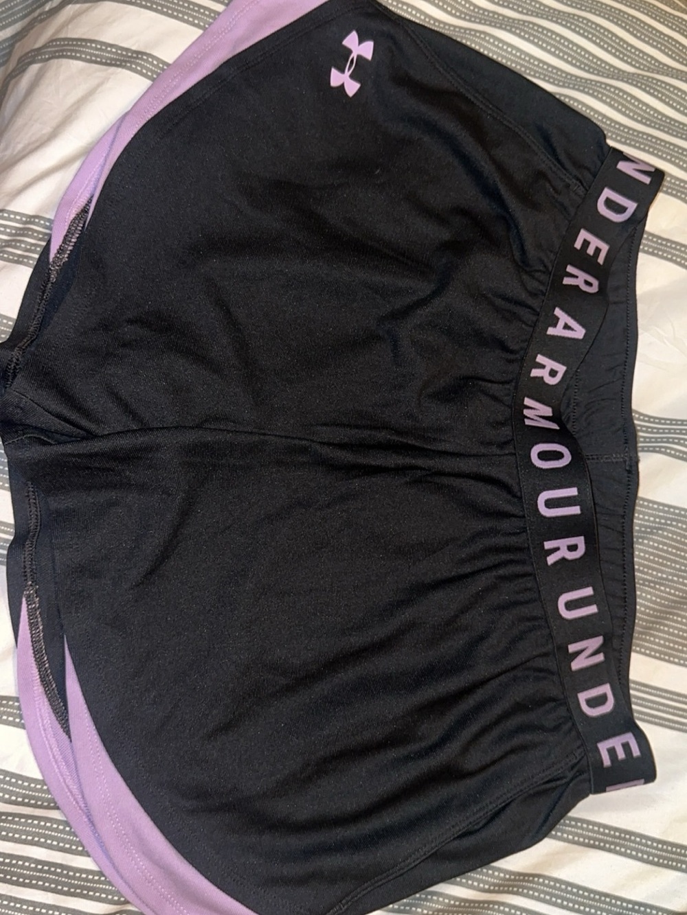 Under Armour Black and Lavender Active Running Shorts